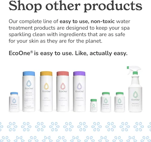 Vista 6 de EcoOne Spa Mensual Tratamiento de Spa Suave y Natural Limpiador Acondicionador para Tina de Hidromasaje, Piscina y Spa Limpiador para Tina