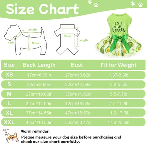 Vista 3 de Yikeyo Vestido de perro para primavera y verano, ropa de perro para perros pequeños, falda para perros pequeños, vestidos de cachorro, vestido