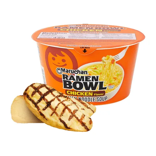 Vista 3 de Maruchan Tazón de fideos ramen de pollo, 3.32 onzas