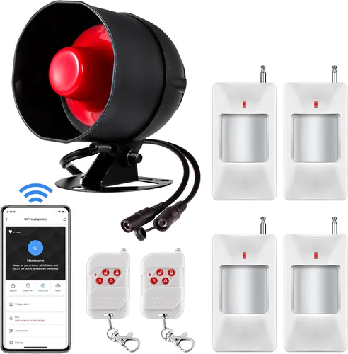 Vista 9 de Alarma WiFi Sistema de seguridad para el hogar, sistema de alarma de 120 dB con sensor de movimiento y control remoto, sistema de seguridad