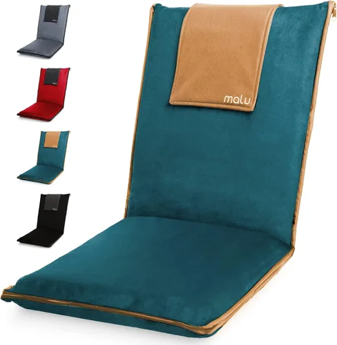 Vista 10 de malu Silla de piso acolchada con soporte de espalda - Cojín de meditación para silla japonesa