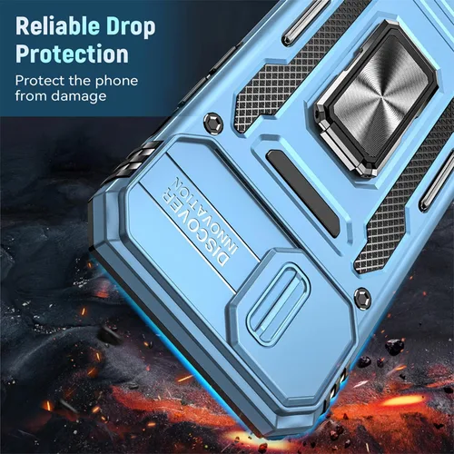 Vista 2 de Funda para iPhone 15 Pro iPhone 15 Pro con cubierta deslizante para cámara protectora con soporte de anillo, resistente a los golpes y a prueba