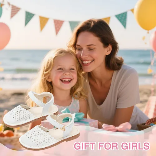 Vista 105 de THEE BRON Sandalias cómodas para niñas, zapatos para niños, sandalias rellenas