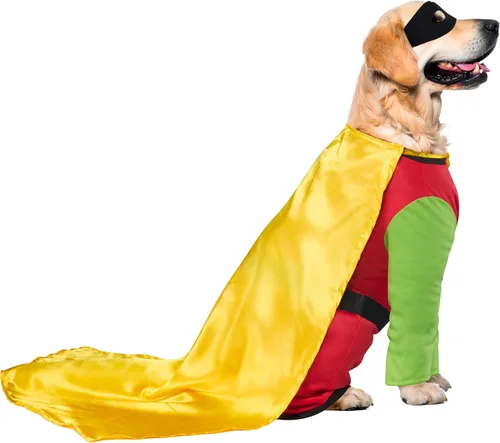 Vista 7 de Disfraz Rubies Costume Company de Robin de DC Comics para perro grande, 2x, Rojo