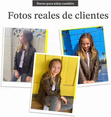 Vista 2 de BUDERMMY Chaqueta de motocicleta para niños, chaquetas de piel sintética para niños, abrigos para fiestas de disfraces impermeables