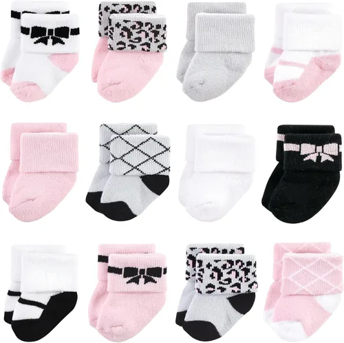 Vista 51 de Hudson Baby - Calcetines de algodón para bebés recién nacidos y Terry para niñas bebés