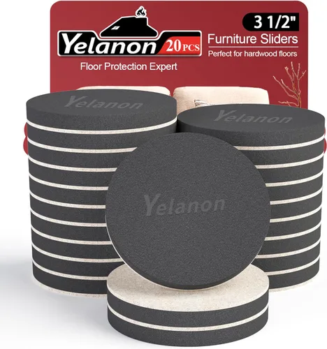 Vista 6 de Yelanon Deslizadores de muebles de fieltro, 8 piezas de 4 3/4 pulgadas deslizadores de muebles para alfombras, pisos de madera dura, deslizadores