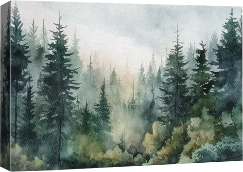 Vista 41 de SIGNFORD Lienzo impreso para pared, árboles de abedul dorados de otoño, bosque, decoración de guardería, paisaje decorativo, relajante, tranquilo