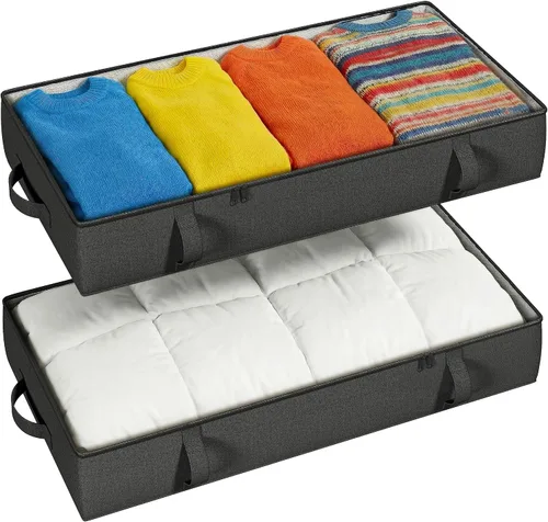 Vista 12 de TidyCorner 2-Pack Under Bed Storage Containers, 4.5 Inches Tall Low Profile Underbed Clothes Storage Organizer Bin with Sturdy Sidewalls/Bottom