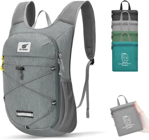 Vista 7 de SKYSPER Mochila de senderismo plegable - Mochilas de viaje transpirables pequeñas y ligeras de 10L/15L