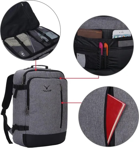 Vista 4 de Hynes Eagle Bolsa de mano de 38 L aprobado para vuelos, bolsa de fin de semana