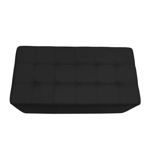 Vista 4 de Factory Direct Partners Banco otomano rectangular copetudo con acento bellamente tapizado para el hogar moderno, oficina, biblioteca o área de Negro