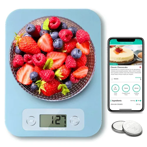 Vista 13 de URAMAZ Báscula de alimentos con calculadora nutricional, báscula digital de alimentos para báscula de cocina gramos y onzas, báscula inteligente