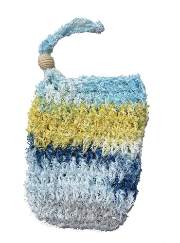 Vista 6 de Bolsa ahorradora de jabón – Bolsa de algodón exfoliante de ganchillo a mano – Bolsa de jabón exfoliante para hacer espuma y secar las barras