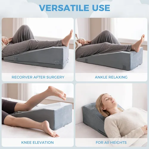 Vista 6 de Ganondorf Almohada de elevación de piernas, almohada de cuña ajustable de espuma de alta calidad que alivia el dolor articular después