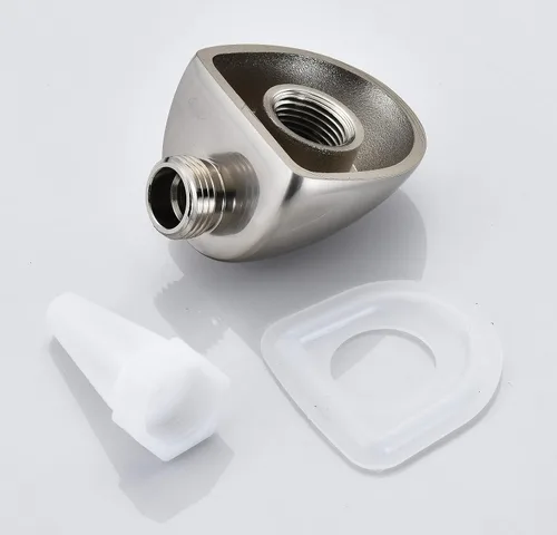 Vista 4 de Tearel Codo de pared 50560-SS para ducha de mano Delta Brilliance Inoxidable, paquete de 2, toma de corriente macho roscada de 1/2 pulgada que se