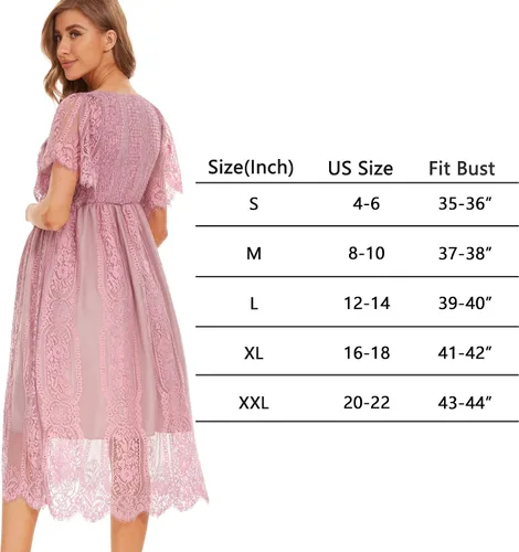 Vista 6 de Vestido de maternidad de manga corta con cuello en V bohemio para baby shower, sesión de fotos, vacaciones, vestido de maternidad de lunares suizos