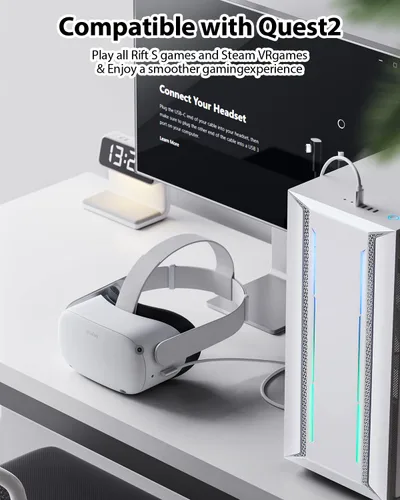 Vista 3 de Amavasion Cable de enlace de 20 pies compatible con accesorios Meta Quest ProOculus Quest 2 y PCSteam VR, transferencia de datos de PC de alta