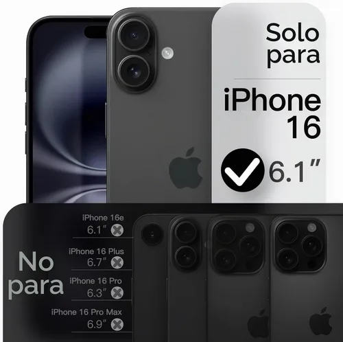 Vista 2 de JETech Funda delgada para iPhone 16, color negro
