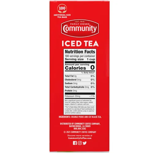 Vista 2 de Community Coffee - Té negro cortado Orange Pekoe, 100 bolsas de té de tamaño individual (Paquete de 1)