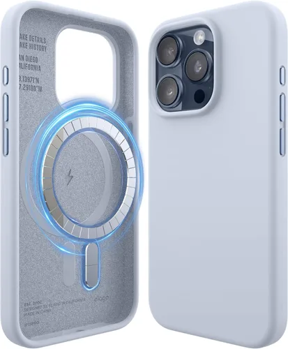 Vista 8 de elago - Carcasa magnética de silicona para iPhone 15, color negro Compatible con MagSafe, imanes integrados, silicona de agarre suave, a prueba