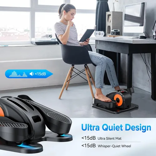 Vista 3 de GUGTTR Under Desk Elliptical Machine, Electric Leg Exerciser for Seniors Fully Assembled, Quiet Portable Electric Seated Pedal Exerciser with