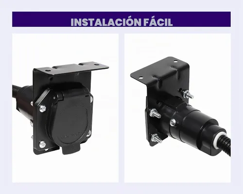 Vista 5 de Oyviny Soporte de Montaje de Enchufe de Remolque de RV de 7 Vías, Soporte de Montaje de Metal para Uso General, Incluye Tornillos y Tuercas