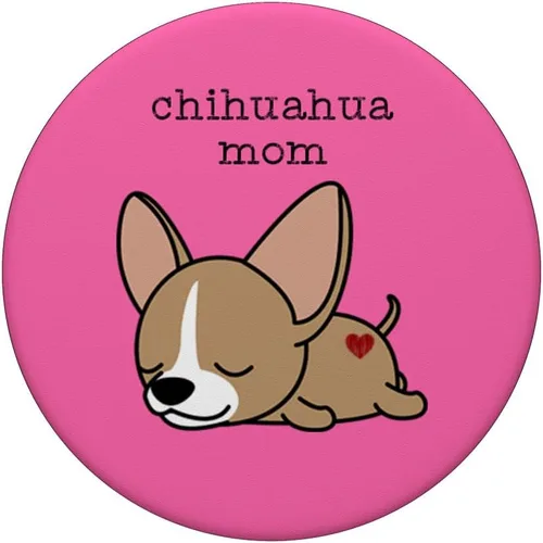 Vista 3 de Chihuahua Mom Funny Dog Mobile Accessory Gift Pink - PopSockets Grip and Stand for Phones and Tablets, Negro