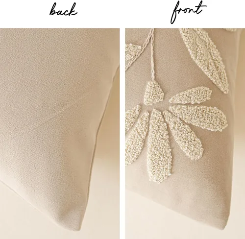 Vista 9 de BlissBlush - Funda de almohada lumbar decorativa de 12 x 20 pulgadas, funda de almohada de terciopelo beige neutro para sofá, sala de estar, cojín
