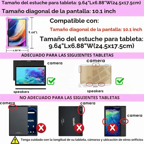 Vista 2 de DETUOSI - Funda de silicona para tablet de 10,1 pulgadas, multiángulo, color negro with Shoulder Strap and Stylus Pen, Adjustable Stand, Built-in