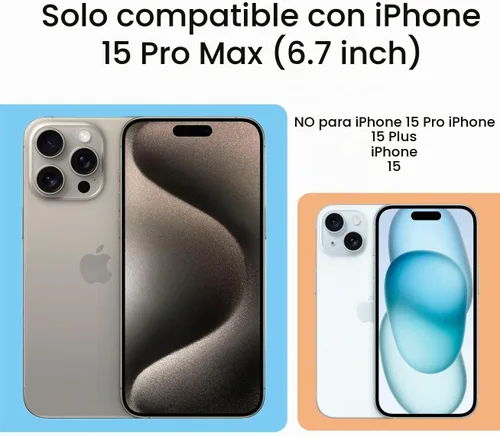 Vista 7 de MAKAVO Funda magnética para iPhone 15 Pro Max, compatible con MagSafe, protector de lente de cámara integrado, vista de logotipo, cubierta de Negro