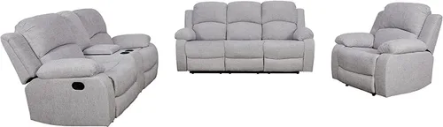 Vista 22 de Juego de muebles de cuero sintético para sala de estar, juego de sofá reclinable, sofá de dos plazas, juegos de muebles para sala de estar, sofá