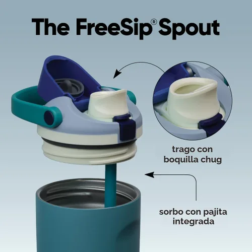 Vista 2 de Owala FreeSip - Botella de agua aislada de acero inoxidable con boquilla bidireccional