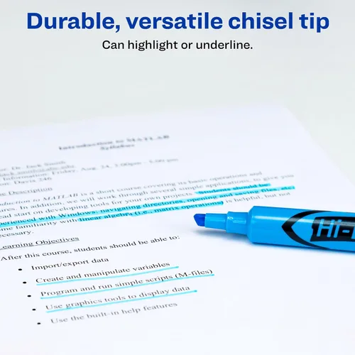 Vista 3 de Marcadores fluorescentes para escritorio HI-LITER, Azul claro