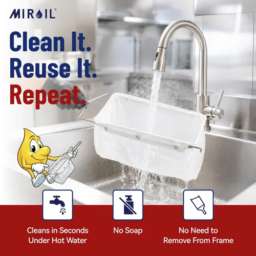 Vista 8 de MirOil RC88PS - Bolsa de filtro para freidora solamente, parte 12855, serie EZ Flow, para cargas pesadas de migas, adecuada para capacidad de aceite