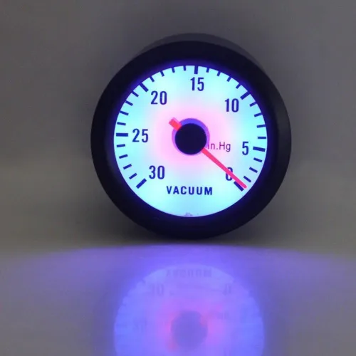 Vista 4 de ESUPPORT - Medidor de vacío para motor de vehículo con carátula negra, calibrador de 2" 52mm con luz LED