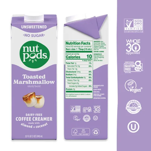 Vista 2 de Nutpods - Crema de café sin azúcar, sin lácteos, sin azúcar, paquete de 3