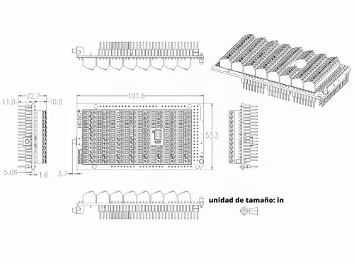 Vista 6 de Módulo de Escudo Breakout con Bloque de Terminales de Tornillo para Arduino MEGA-2560 R3
