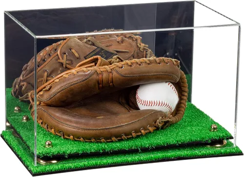 Vista 93 de Better Display Cases Vitrina de guantes de béisbol de acrílico transparente con elevadores negros (A011/V16)