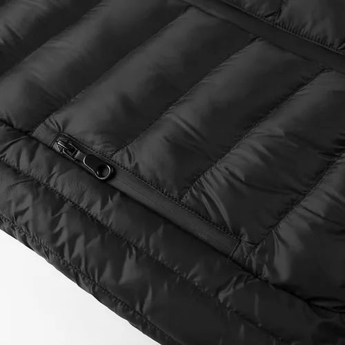 Vista 6 de Chaqueta térmica con capucha para niños y niñas, con capucha, carga USB, impermeable, resistente al viento, chaleco térmico