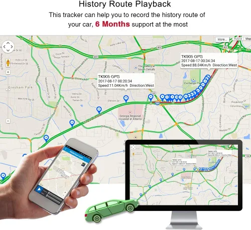 Vista 5 de Winnes Rastreador GPS para vehículos TK905 magnético, 4G en tiempo real, dispositivo de seguimiento de automóvil oculto antirrobo localizador