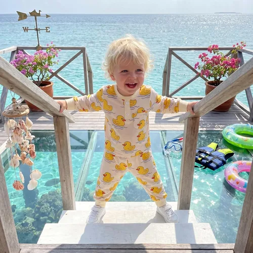 Vista 2 de 6, 12, 18, 24 meses, 2, 3, 4T, ropa de bebé, camisa de manga larga, pantalones de cintura elástica, conjunto de trajes de otoño Amarillo