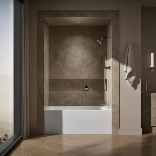 Vista 4 de Kohler Baño de alcoba de 60" x 32" con delantal integral, brida integral y drenaje a la derecha