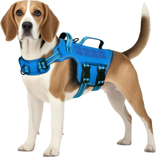 Vista 18 de Arnés para perro pequeño, arnés táctico resistente sin tirones, sin estrangulamiento, chaleco para mascotas fácil de poner y quitar con sistema
