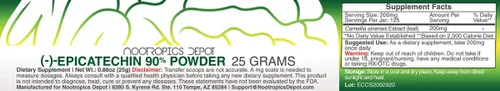 Vista 2 de Epicatequina 90% Polvo 0.88 oz (-)-epicatequina Promueve la salud cardiovascular Promueve la fuerza y la función muscular