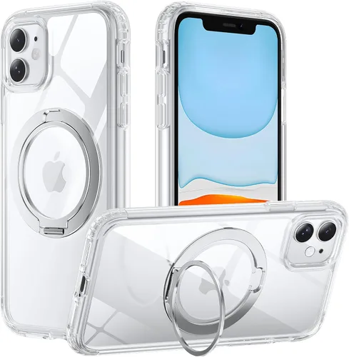 Vista 35 de Funda para iPhone 11, funda magnética con función atril [protección de grado militar] y [compatible con MagSafe], funda protectora delgada
