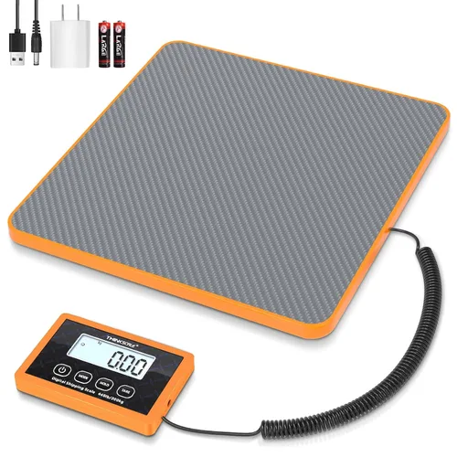 Vista 8 de THINKSCALE - Báscula de envío, báscula postal digital resistente de 440 lb x 1 oz Alloy Steel Platform with Hold, Tare & Backlit LCD, Package &