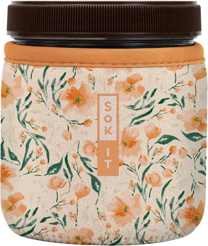 Vista 197 de Sok It IceCreamSok - Funda de neopreno aislada (flores abstractas, pintas de helado cónicas)