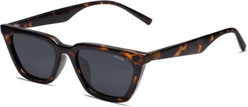 Vista 9 de SOJOS Gafas de sol polarizadas cuadradas estrechas estilo ojos de gato para mujeres, retro, modernas, para conducir SJ2169