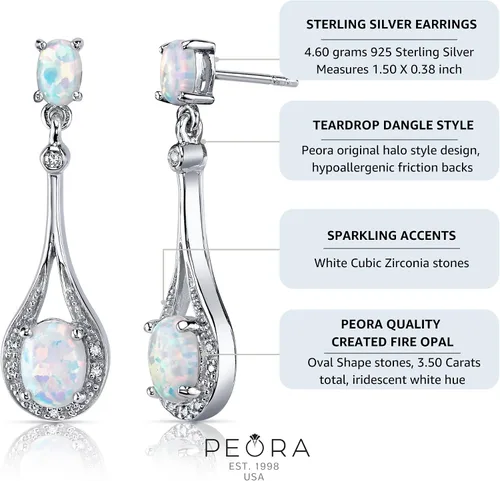 Vista 4 de Aretes de ópalo y plata esterlina con forma oval de 3,50quilates